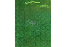 Nekupto Darčeková papierová taška hologram 32 x 26 x 13 cm Vianočné, zelená 050 50 THL