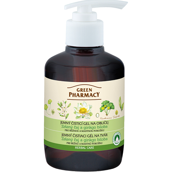 Green Pharmacy Zelený čaj a Ginkgo biloba jemný čistiaci gél na tvár 270 ml