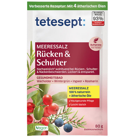 Tetesept Chrbát a ramená morská soľ do kúpeľa 80 g