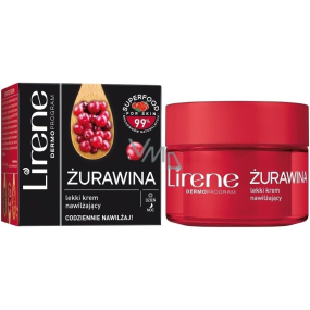 Lirene Dermo Program Superfood Brusnica zo 100% brusnicovej vody ľahký hydratačný denný aj nočný krém 50 ml