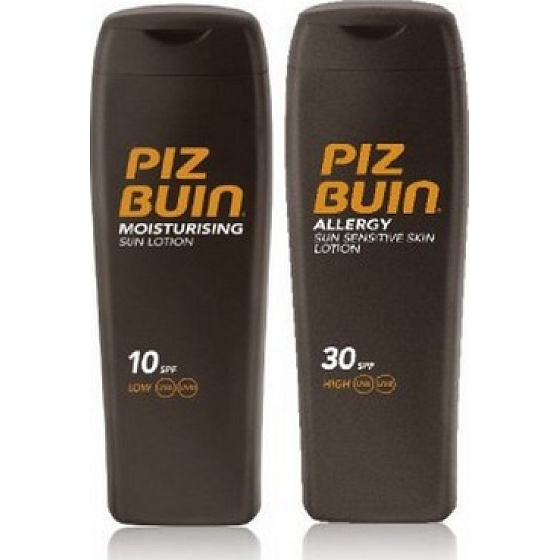 Piz Buin Allergy SPF30 mlieko na opaľovanie predchádza vzniku slnečnej alergie 200 ml + Moisturising Sun Lotion SPF 10 mlieko na opaľovanie 200 ml
