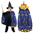 Rappa Halloween Kostým kúzelnícky plášť modrý pre deti, dĺžka 75 cm