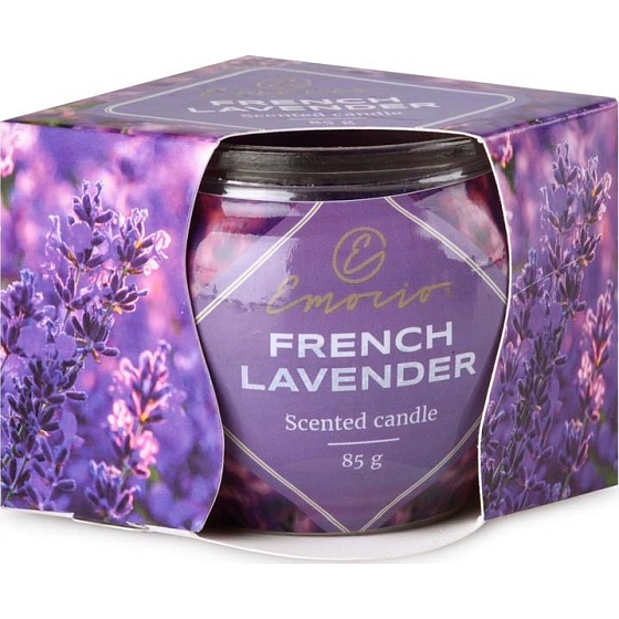 Emocio French Lavender - Francúzska levanduľa - vonná sviečka sklo 70 x 62 mm 85 g