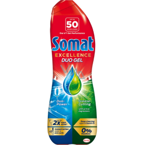 Somat Excellence Gel Gél proti mastnote do umývačky zaručuje dokonalú čistotu a žiarivý lesk 50 dávok 900 ml