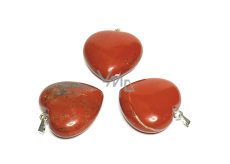 Jaspis červené srdce prívesok prírodný kameň 30 mm, plná starostlivosť kameň