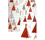 Nekupto Vianočný baliaci papier na darčeky 70 x 200 cm Biely, červené stromčeky