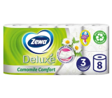 Zewa Deluxe Aqua Tube Camomile Comfort Parfumovaný toaletný papier 150 ks 3-vrstvový 8 ks, splachovací