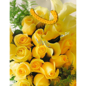 Nekupto Darčeková papierová taška 14 x 11 x 6,5 cm Žlté ruže 800 01 BS