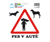 Arch Autosamolepka Pes v aute - stojaci 2009 15 x 17,5 cm