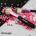 Donegal Love Ružový kozmetický štetec so syntetickými štetinami na púder 17 cm