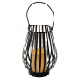 Lampa kovová so sviečkou LED teplá biela + časovač 25 x 18 cm