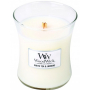 Woodwick White Tea & Jasmin - Biely čaj a jazmín vonná sviečka s dreveným knôtom a viečkom sklo malá 85 g