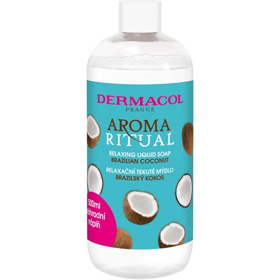 Dermacol Aroma Ritual Brazílsky kokos tekuté mydlo na ruky náhradná náplň 500 ml