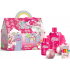 Grace Cole Glitter Fairies farebné pastelky + šumivé gule do kúpeľa 2 x 100 g + umývací gél 50 ml + pena do kúpeľa 300 ml + špongia, kozmetická súprava pre deti
