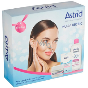 Astrid Aqua Biotic denný a nočný krém 50 ml + micelárna voda 400 ml + textilná maska 20 ml, kozmetická sada