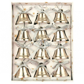 Strieborné zvončeky 2,5 cm 12 kusov v krabici