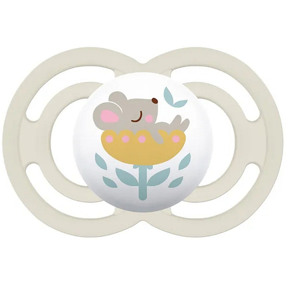 Mam Perfect Silikónový cumlík biely s myšou 16m+