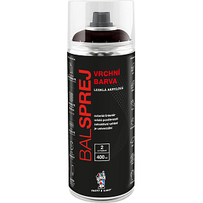 BALSPREJ vrchná univerzálna akrylová farba v spreji, RAL 8017 hnedá čokoládová, 400 ml