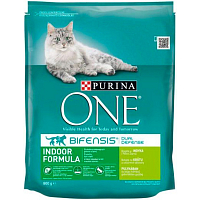 Purina One Indoor granule pre mačky s morčacím a celozrnnými obilninami, 800 g