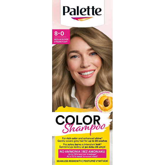 Palette Color Shampoo farba na vlasy 8-0 Stredne blond, 50 ml