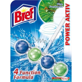 Bref Power Aktiv 4 Formula Pine Freshness WC blok na hygienickú čistotu a sviežosť vašej toalety, farbí vodu 51 g