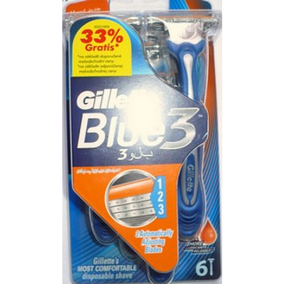 Gillette Blue 3 holítka 3břité pre mužov 4 + 2 kusy
