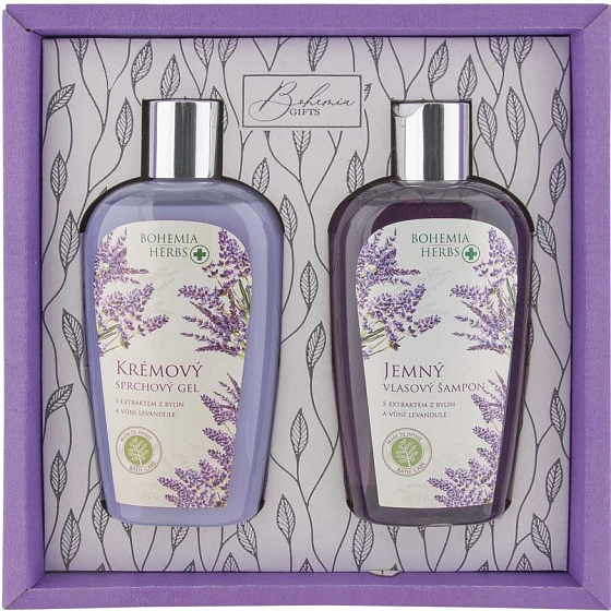 Bohemia Gifts Levanduľový sprchový gél 250 ml + šampón na vlasy 250 ml, kozmetická sada
