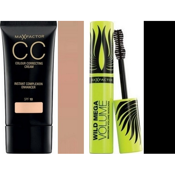 Max Factor Colour Correcting Cream SPF 10 CC krém 50 Natural 30 ml + Wild Mega Volume riasenka čierna 11 ml