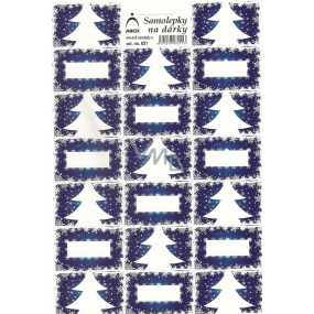 Arch Stromček modrý vianočné samolepky na darčeky 20 etikiet 1 arch