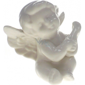 Anjel porcelánový s žaltár 8 cm