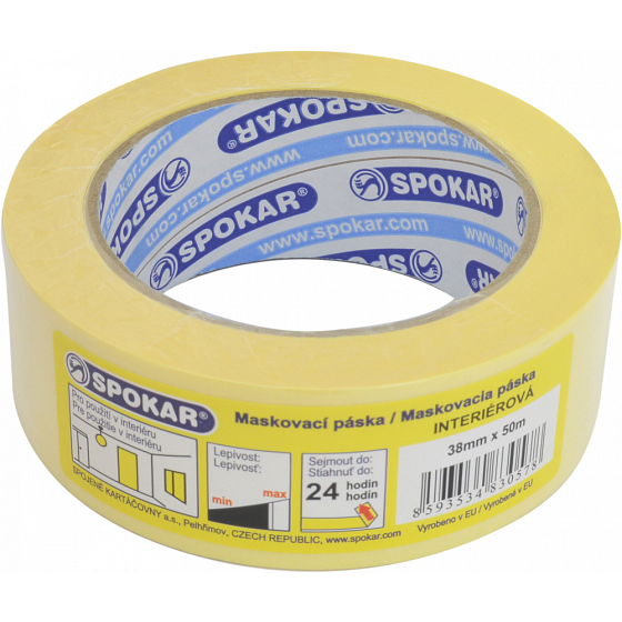 Spokar papierová zakrývacia páska, 1 deň, do 60 ° C, rozmery 38 mm × 50 m