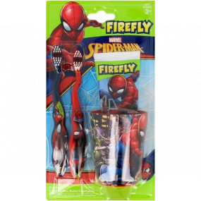 Zubná kefka Firefly Spiderman 2 ks + zubná pasta 75 ml + pohár, kozmetická súprava pre deti