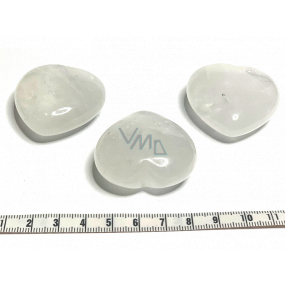 Krištáľ Hmatka, liečivý drahokam v tvare srdca prírodný kameň 4 cm 1 kus, kamenné kamene