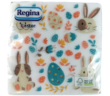 Regina Papierové obrúsky 1 vrstva 33 x 33 cm 20 kusov Veľkonočné oranžové modré vajíčka