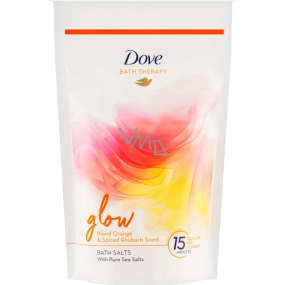 Dove Glow kúpeľová soľ s vôňou červeného pomaranča a rebarbory 400 g