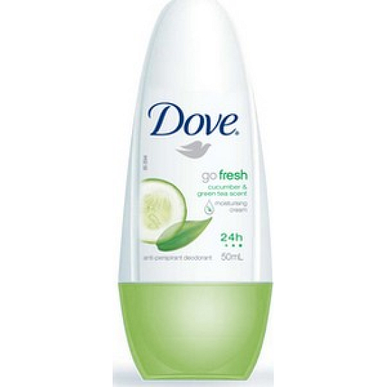 Dove Go Fresh Touch Uhorka & Zelený čaj guličkový antiperspirant dezodorant roll-on pre ženy 50 ml