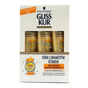 Gliss Kur Total Repair 19 vlasová okamžitá terapia pre suché vlasy 3 x 20 ml