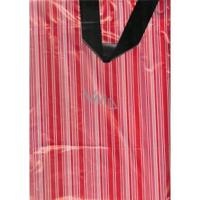 Press Igelitová taška 43 x 39 cm červený pruh s uchom 1 kus