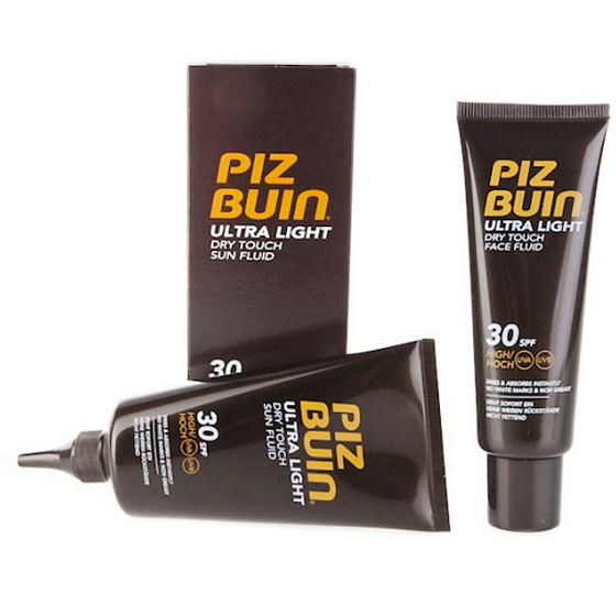 Piz Buin Ultra Light SPF30 Fluid na opaľovanie 150 ml + SPF30 Fluid na opaľovanie pleti 50 ml, duopack