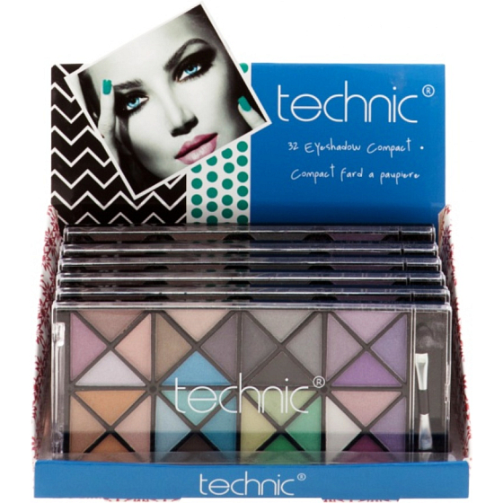 Technic Bright Eyes 32 očných tieňov kozmetická kazeta