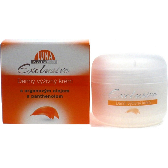 Luna Natural Exclusive denný výživný krém s arganovým olejom a panthenolom pre normálnu až suchú pleť 50 ml