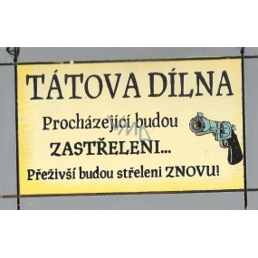 Nekupto Drevená ceduľa s citátom otcovi dielňa malá 15 x 10 cm