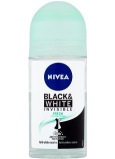 Nivea Invisible Black & White Fresh guličkový antiperspirant dezodorant roll-on pre ženy 50 ml