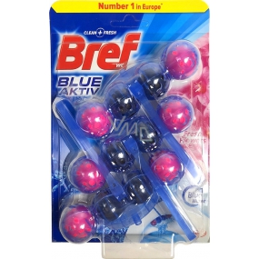 Bref Blue Aktiv Fresh Flowers WC blok pre hygienickú čistotu a sviežosť vašej toalety, farbí vodu, 3 x 50 g, megapack