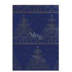 Ditipo Darčekový baliaci papier 70 x 200 cm Vianočný Luxusný - tm.modré zlaté ornamenty