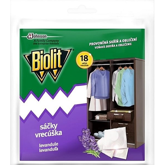 Biolit Levanduľa sáčky, prevoňaná skriňu a oblečenie 18 kusov