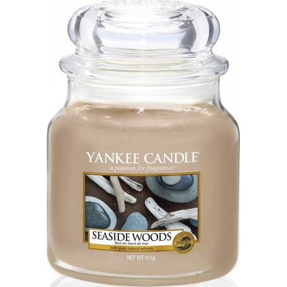 Yankee Candle Seaside Woods - Prímorské dreva vonná sviečka Classic strednej sklo 411 g