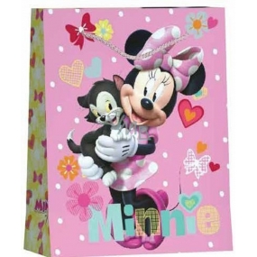 BSB Luxusná darčeková papierová taška 32,4 x 26 x 12 cm Disney Minnie s kocúrom DT L