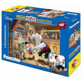 Disney Mega Puzzle a hracia podložka 2v1 Pinocchio 108 dielikov, odporúčaný vek 3+