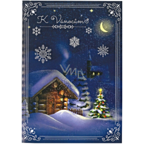 Albi Hravá vianočná obálková karta Snehová chalúpka 14,8 x 21 cm
